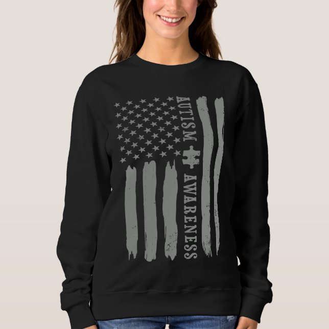 Sweatshirt Autism Awareness  Autism Flag  Puzzle Piece (Devant)