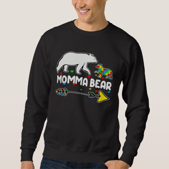 Sweatshirt Autism Awareness Autism Momma Bear Support Autism (Devant)