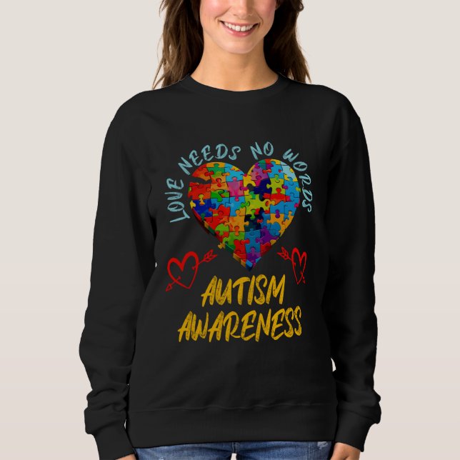 Sweatshirt Autism awareness colorful puzzle heart Autistic (Devant)