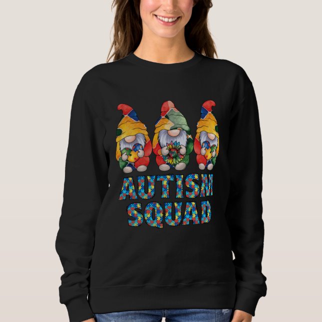 Sweatshirt Autism Awareness Gnomes Puzzle Autism Squad Be Kin (Devant)