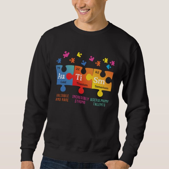 Sweatshirt Autism Awareness Puzzle Chemical Elements (Devant)