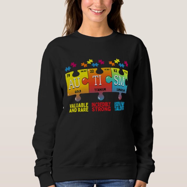 Sweatshirt Autism Awareness Puzzle Chemical Elements (Devant)