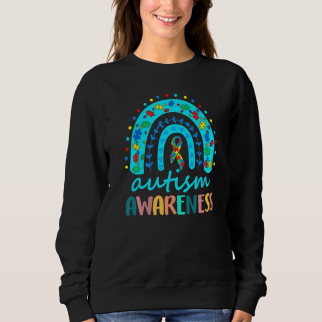 Sweatshirt Autism Awareness Rainbow Puzzle Autism Awareness M (Devant)