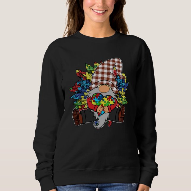 Sweatshirt Autism Awareness Sunflower Puzzle Pieces Buffalo P (Devant)