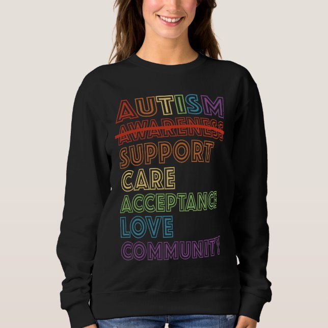 Sweatshirt Autism Awareness Support Care Acceptance Accept Un (Devant)