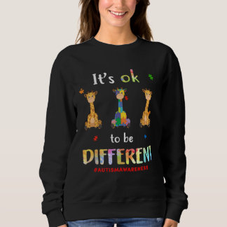 Sweatshirt Autism Giraffe Ok To Be Different Awareness Men Bo
