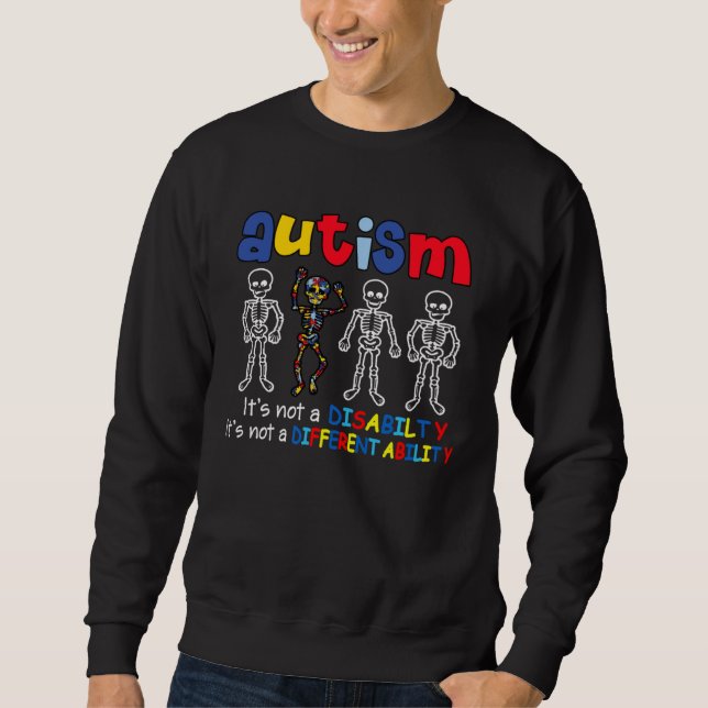 Sweatshirt Autism it s a different ability Dabbing Dancing Sk (Devant)