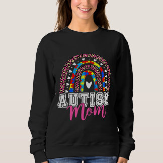 Sweatshirt Autism Maman Leopard Rainbow Maman