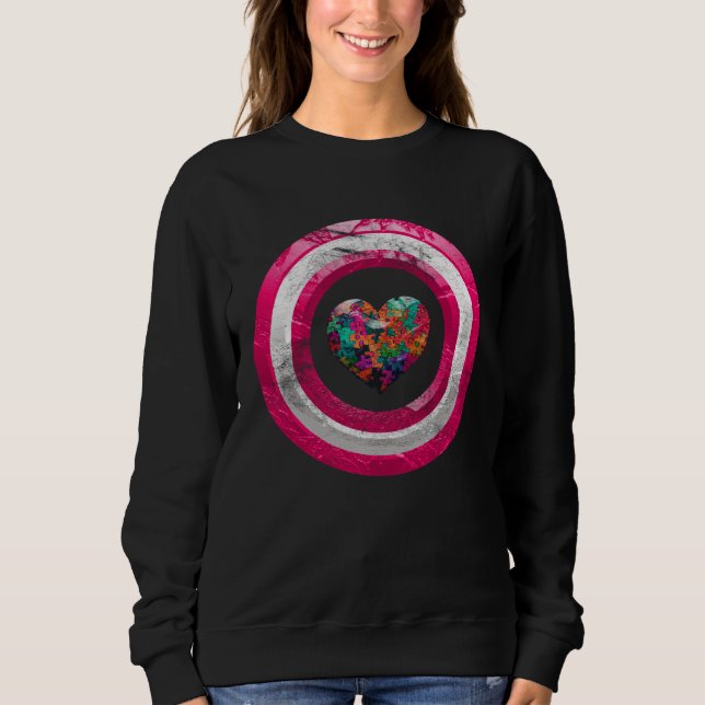 Sweatshirt Autism Puzzle Heart for Neurodiversity Autistic (Devant)