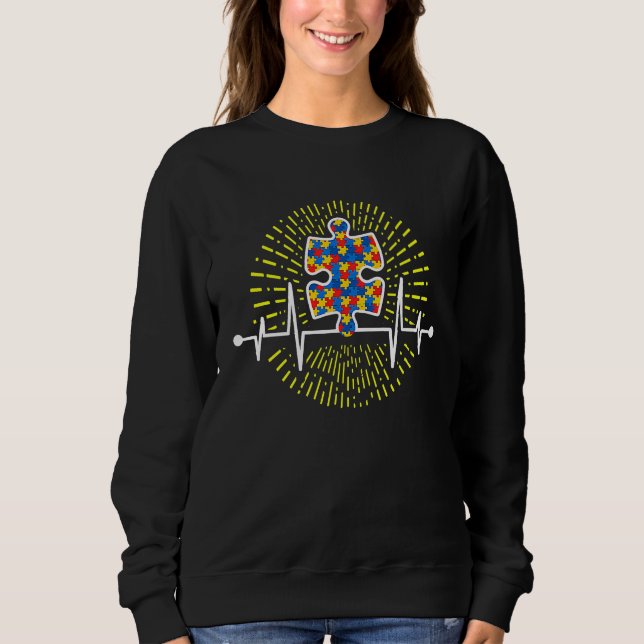Sweatshirt Autism Puzzle Heartbeat   Autism Awareness (Devant)