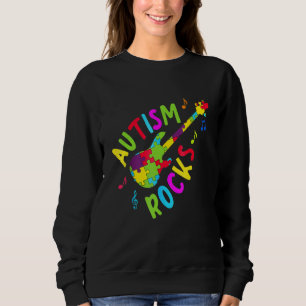 Sweatshirt Autism Rocks Sensibilisation sur l'autisme Guitare