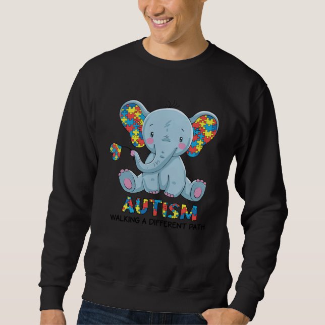 Sweatshirt Autism Walking A Different Path Elephant Autism Aw (Devant)