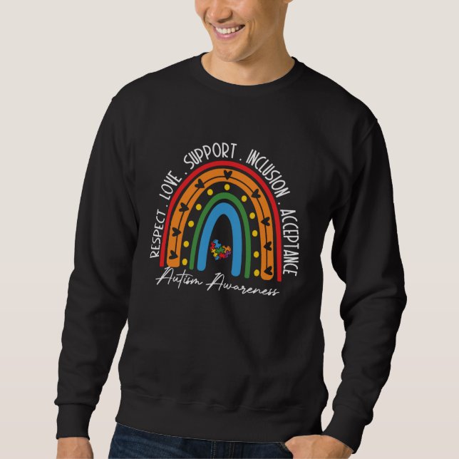 Sweatshirt Autism  Women Men Respect Love Support Autism Awar (Devant)