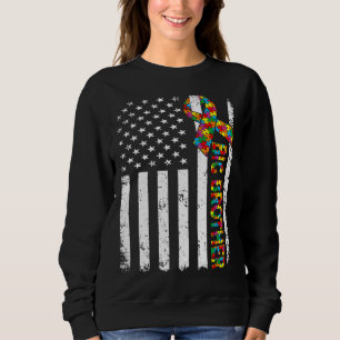 Sweatshirt Autisme déprimé Big Brother American Flag Family