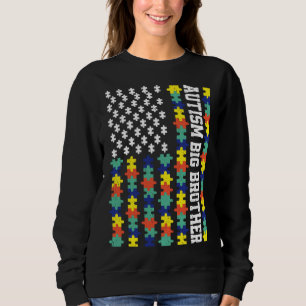 Sweatshirt Autisme du drapeau vintage américain Big Brother A