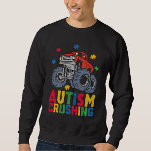 Sweatshirt Autisme écrasant Monster Truck Sensibilisation Gar