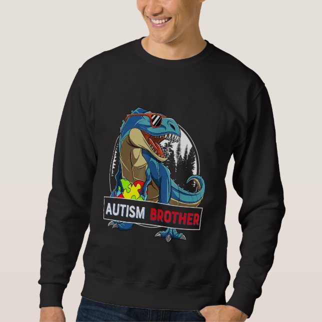 Sweatshirt Autisme Frère Dinosaur Puzzle Pièce Autisme Prix (Devant)