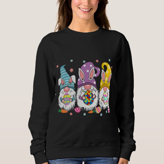 Sweatshirt Autisme lapin de Pâques OEufs de Pâques Chasse (Devant)