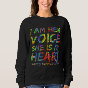 Sweatshirt Autisme Maman Fille Je Suis Sa Voix Elle Est Mon C