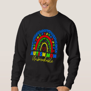 Sweatshirt Autisme Maman Incassable Arc-en-ciel Leopard Femme