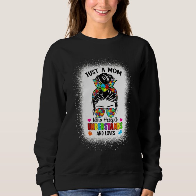 Sweatshirt Autisme Maman Vie Sensibilisation Messager Bun Puz (Devant)