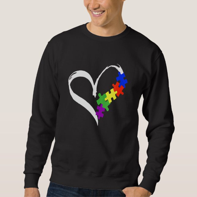 Sweatshirt Autisme Puzzle Love Sensibilisation sur l'autisme  (Devant)