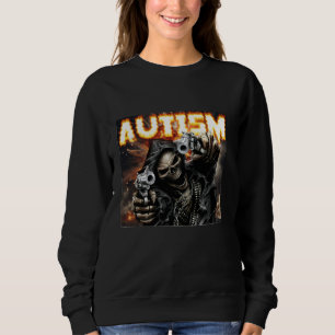 Sweatshirt Autisme Squelette mème, Autisme Squelette armes, F