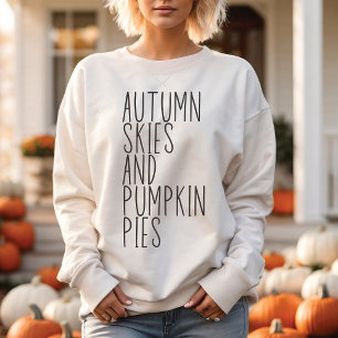 Sweatshirt Automne Ciels et Citrouilles Pies Automne tendance