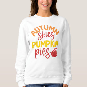 Sweatshirt Automne Ciels et Citrouilles Pies Cosy Automne
