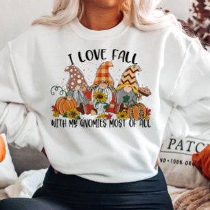 SWEATSHIRT AUTOMNE J'AIME TOMBER AVEC MES GNOMES LA PLUPART D