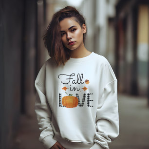 SWEATSHIRT AUTOMNE THÈME TOMBE DANS AMOUR CITROUILLE
