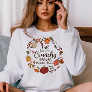 SWEATSHIRT AUTOMNE TOMBER BREEZE CRUNCHY FEUILLE CITROUILLE S