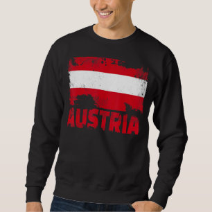 Sweatshirt Autriche Drapeau Vintage désorganisé Autriche Grun