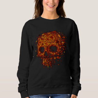 Sweatshirt Autumn Skull Shape Fall Leaves Graphics Halloween