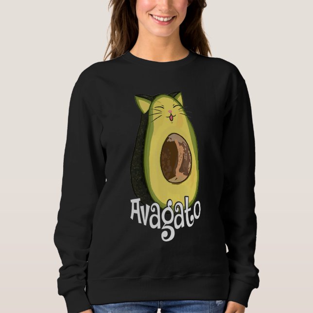 Sweatshirt Avagato Cat Avogato  Avocado Christmas (Devant)