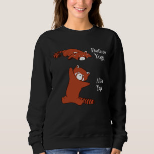 Sweatshirt Avant Yoga Après Yoga Panda roux Méditation Yoga
