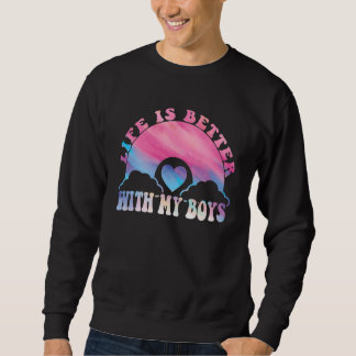 Sweatshirt avec My Boys Femmes Maman Fête des mères Arc en ci