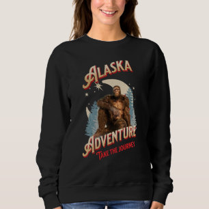 Sweatshirt Aventure Bigfoot en Alaska Art Rétro de la Nature