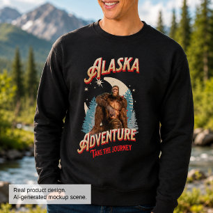Sweatshirt Aventure Bigfoot en Alaska Art Rétro de la Nature 