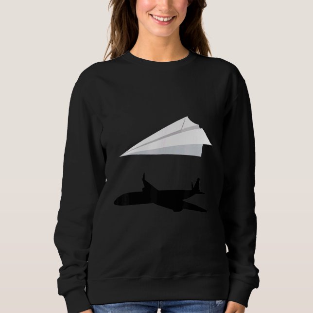 Sweatshirt Avion en papier Origami (Devant)