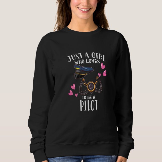 Sweatshirt Avion Juste Une Fille Qui Aime Être Pilote (Devant)