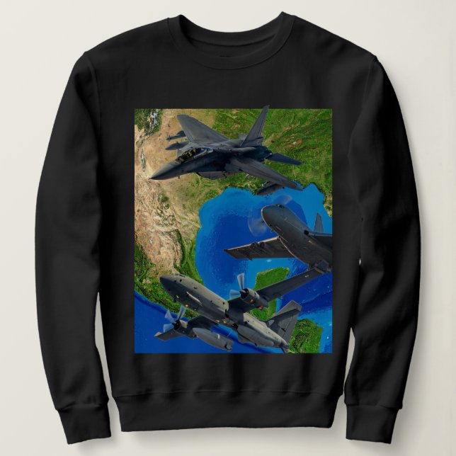 Sweatshirt Avions Militaires Au-Dessus de Toile (Design devant)