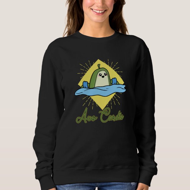 Sweatshirt Avo Cardio heart fitness sport swimming vegan vege (Devant)