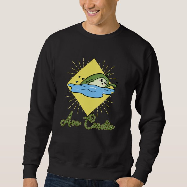 Sweatshirt Avo Cardio heart fitness sport swimming vegan vege (Devant)