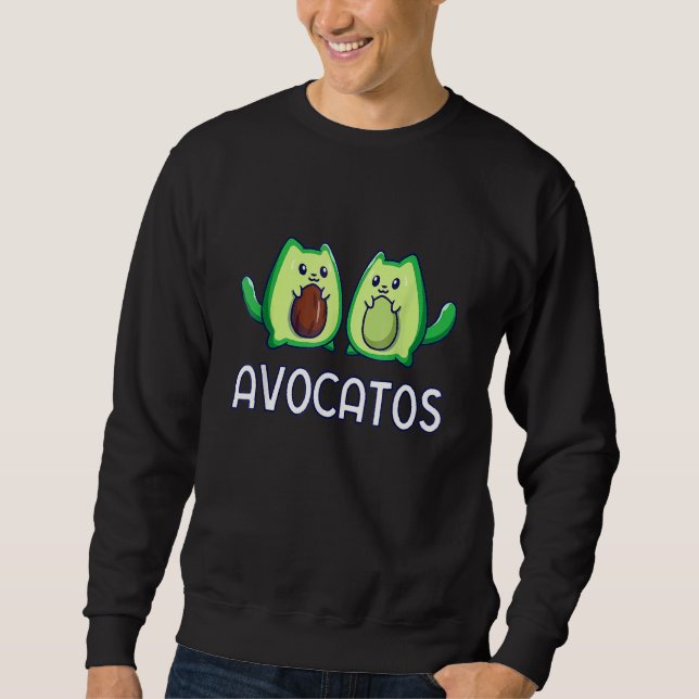 Sweatshirt Avogato Avocado Cat Cat Vegan (Devant)
