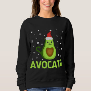 Sweatshirt Avogato Christmas Cute Cat Avocado Funny Xmas desi