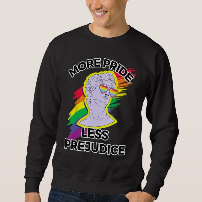 Sweatshirt awesome lgbt pride love more pride less prejudice  (Devant)
