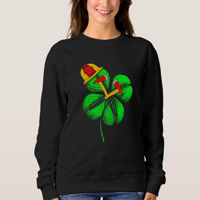 Sweatshirt Awesome Saint Patrick S Day Pompier Shamrock H (Devant)