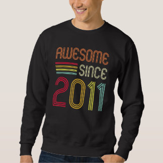 Sweatshirt Awesome Since 2011 11th Birthday Retro