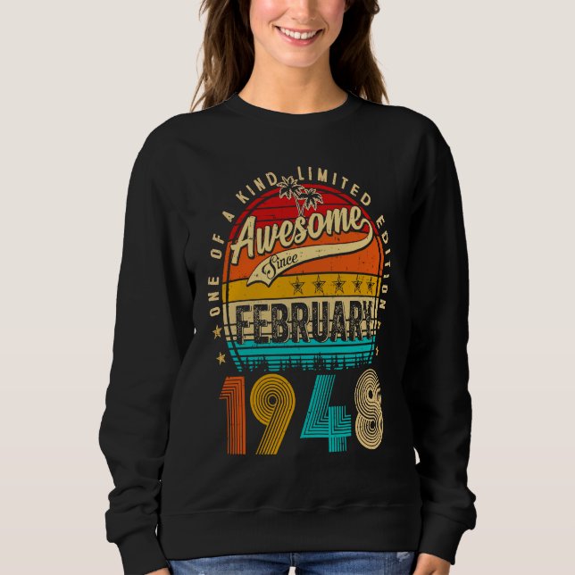 Sweatshirt Awesome Since February 1948 75 Years Old 75th Birt (Devant)